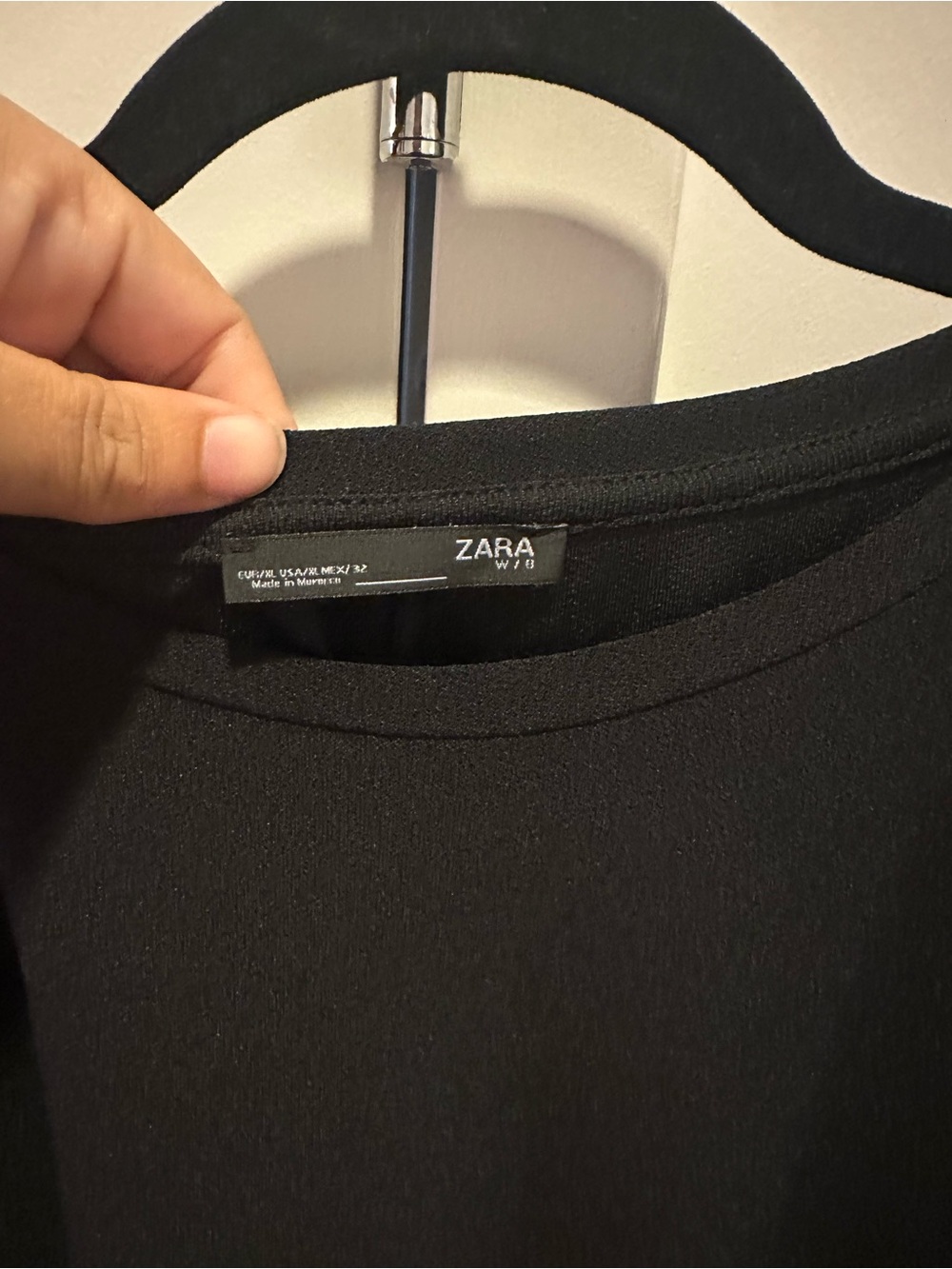 Zara Black Blouse with Pearl Sleeve Tabs - Picture 4 of 4